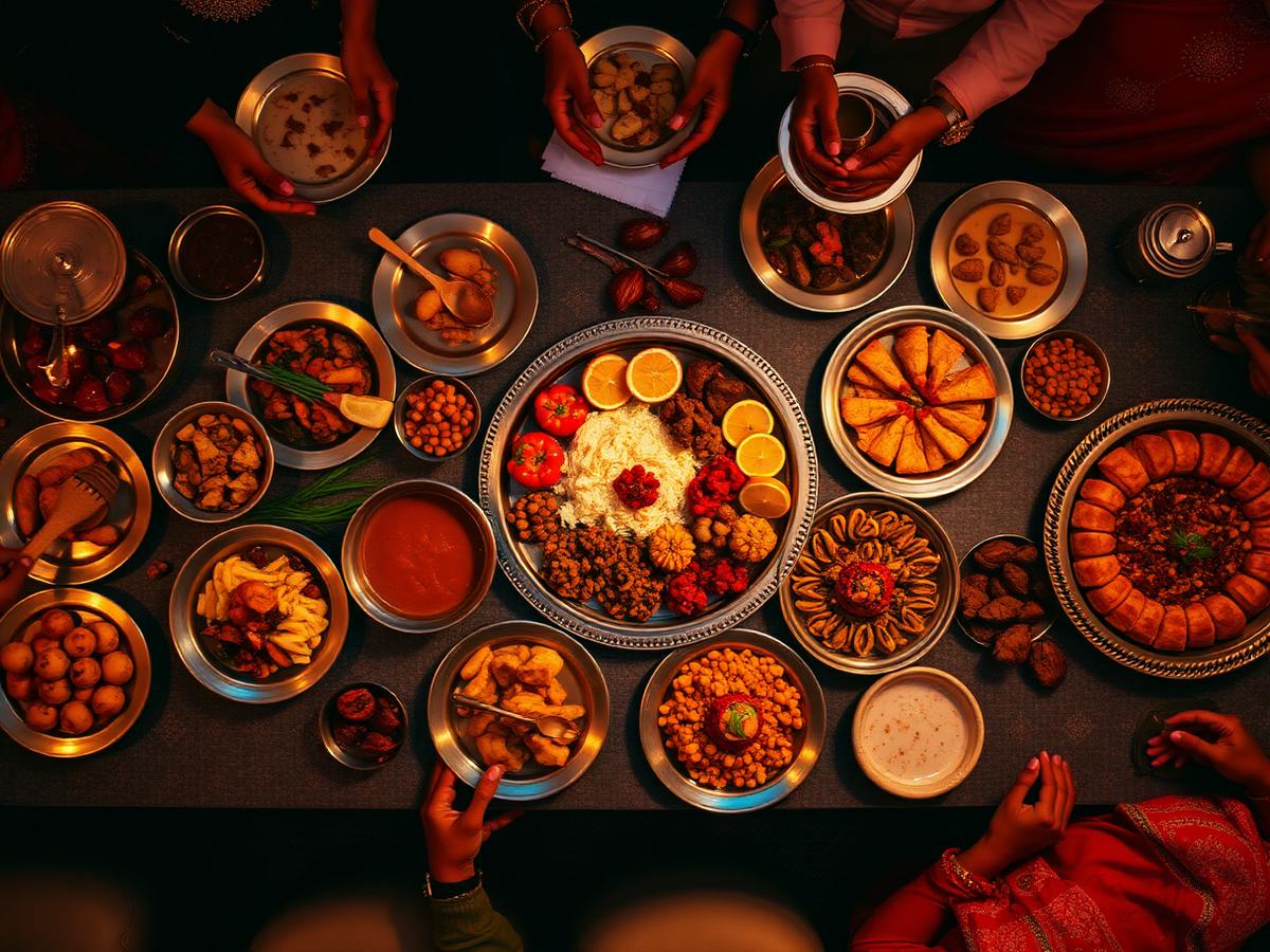 Catering spread overhead